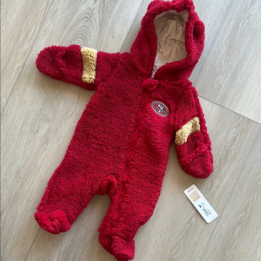 NFL 49er Red and Gold Plush Footie One Piece